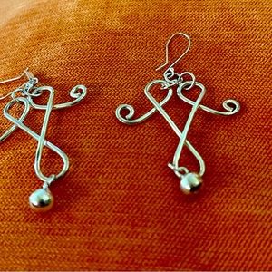 Sterling Silver Earrings. Handmade, 2 inches long.
